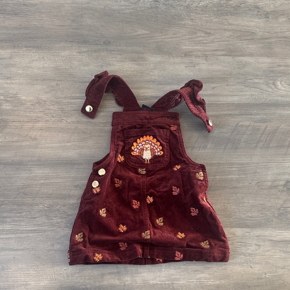Kids Burgundy Corduroy Overalls